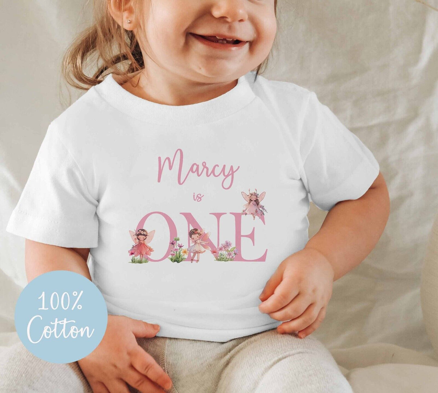 BABIES~TODDLER~BIRTHDAY~T SHIRT* PERSONALISED~I AM ONE ,TWO,THREE, FOUR ~FAIRIES