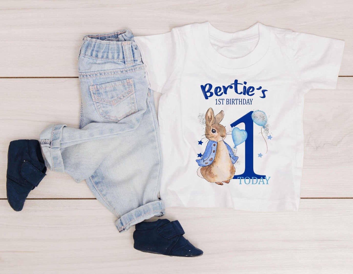 CHILDREN'S  BIRTHDAY  T SHIRT * PERSONALISED ~ Peter  Rabbit