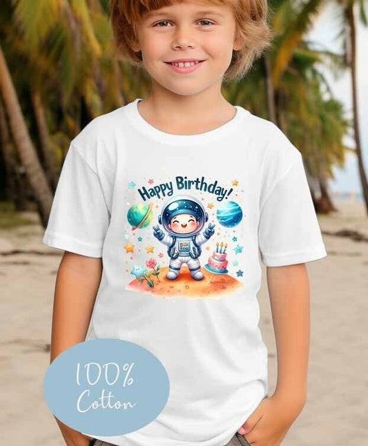 CHILDREN'S Space man birthday  T SHIRT * PERSONALISED ,COTTON ref1