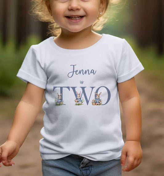 I Am  One,Two,Three ~Baby's~Childs~BIRTHDAY~T SHIRT* PERSONALISED ~Bunny Rabbits