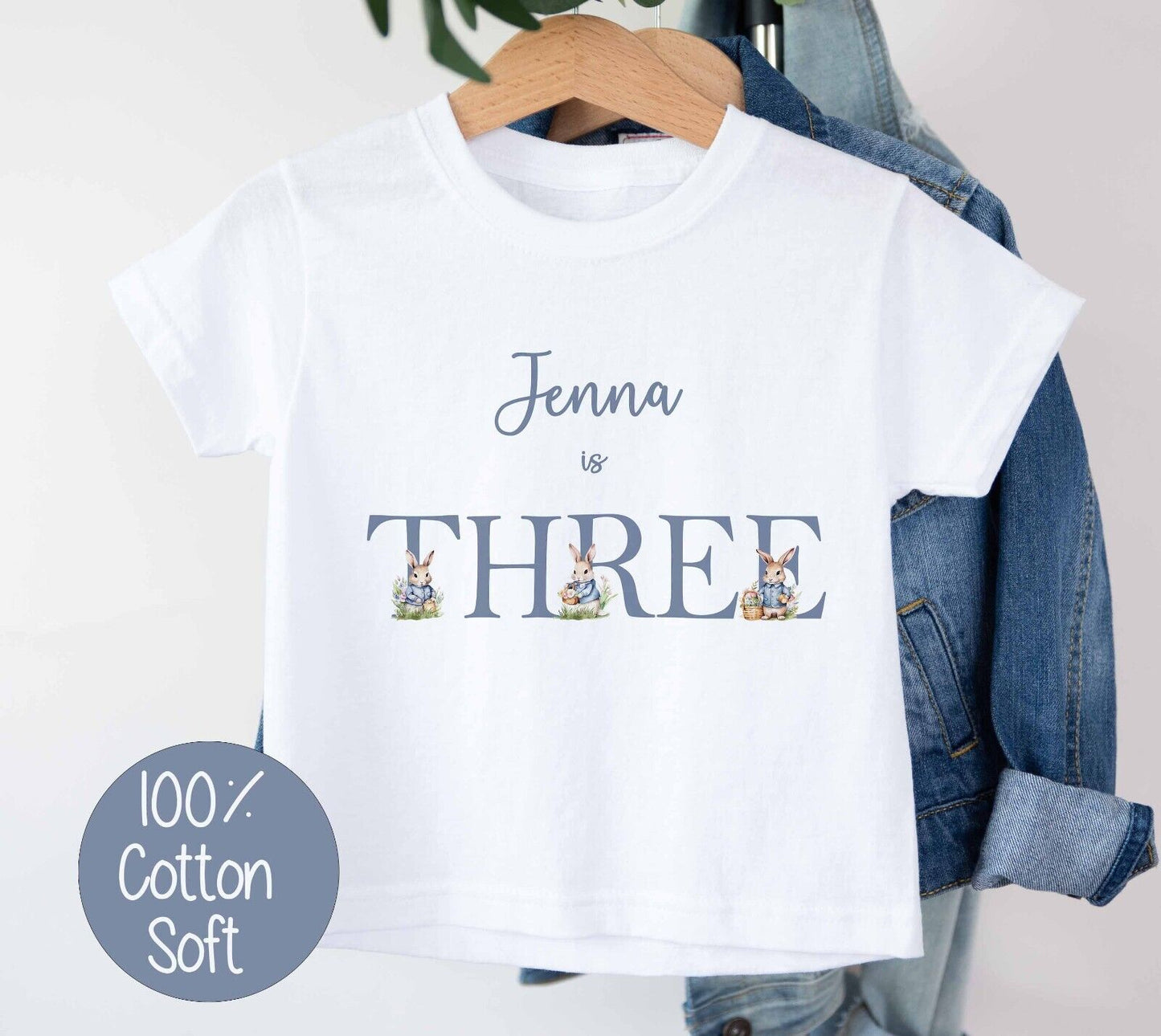 BABIES~TODDLER~BIRTHDAY~T SHIRT* PERSONALISED~I AM ONE ,TWO,THREE ~peter rabbit