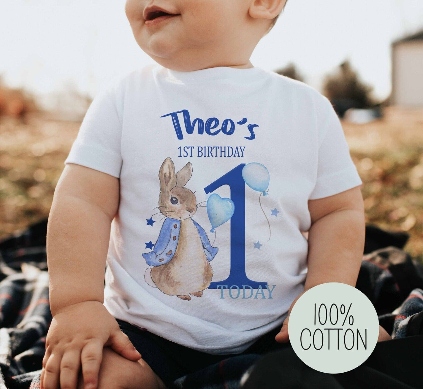 CHILDREN'S  BIRTHDAY  T SHIRT * PERSONALISED ~ Peter  Rabbit