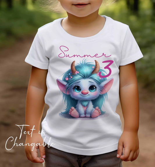 Children's ~ T shirt  Personalised Trolls ,add name , age , or text