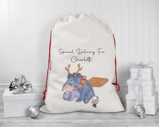 Eeyore Christmas Personalised Gift Sack* Present bag*Christmas Santa