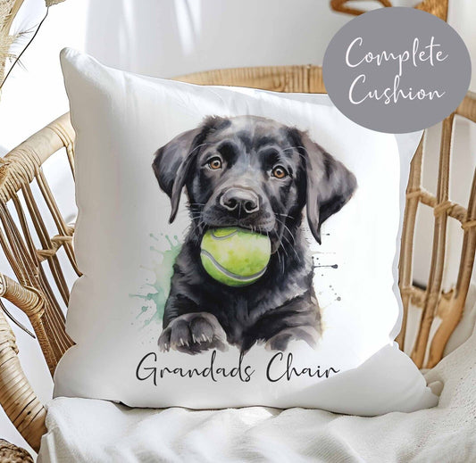 Beautiful Cushion Personalised~Birthday Gift~Dad~Mum~Other~Puppy Black Lab