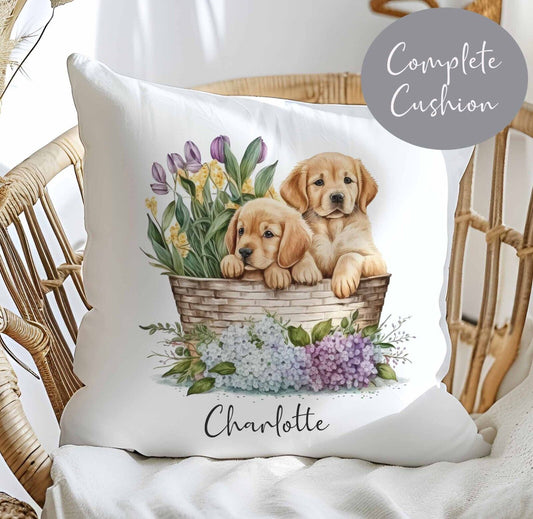 Beautiful Cushion Personalised~Birthday Gift~Dad~Mum~Other~Labrador puppy's  no3