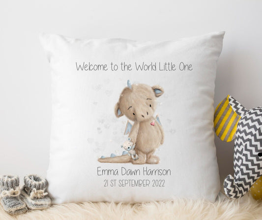 Baby Blue Dragon  Personalised  Nursery cushion*new baby gift *christening