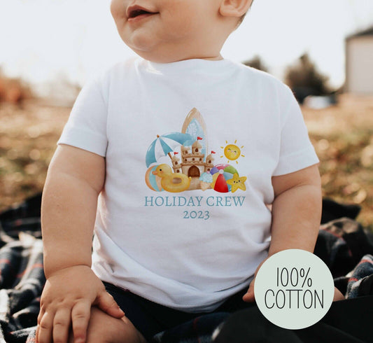 Holiday Crew ~ Holiday T shirt*Personalised Children's *family holiday~blue