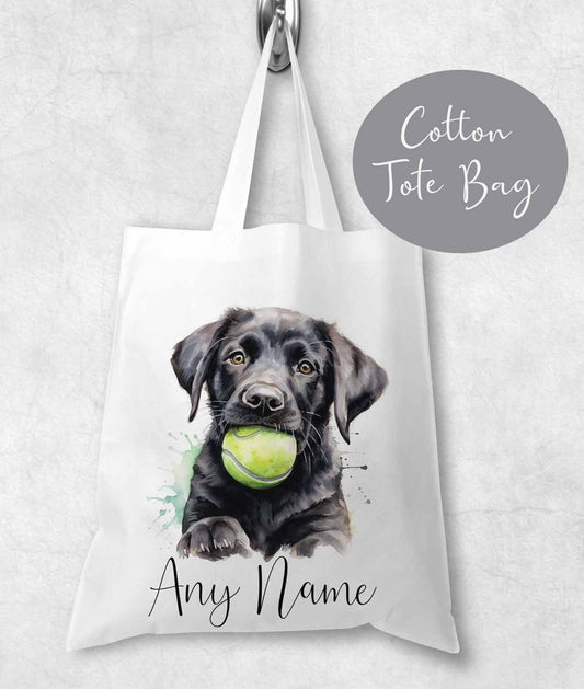 Tote bag ~  shopping bag cotton  , gift , personalised  dogs , Black Labrador 3