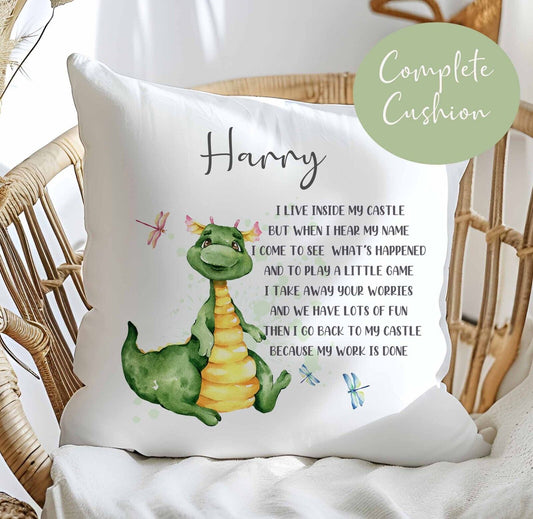 Childs Worry Cuddle Cushion ~ anxiety~ mental health ~ Green Dragon