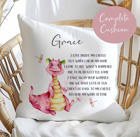 Childs Worry Cuddle Cushion ~ anxiety~ mental health ~ Pink  Dragon