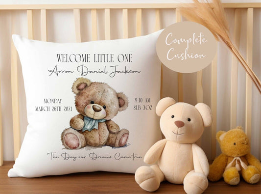 Baby Sweet Teddy Bear b  Personalised  Nursery cushion*new baby gift*christening