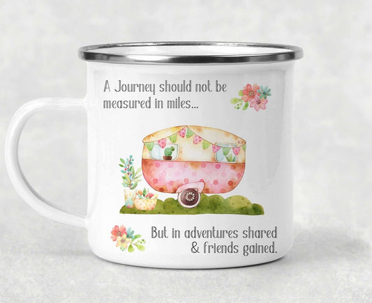 A Journey ~Enamel  Mug*Gift *Personalised camping,  caravan