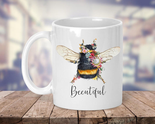 Bumble Bee "Beautiful" ~Ceramic Mug*Christmas~birthday *Gift *Personalised