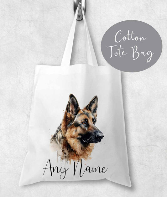 Tote bag ~  shopping bag cotton  , gift , personalised  dogs , German shepherd