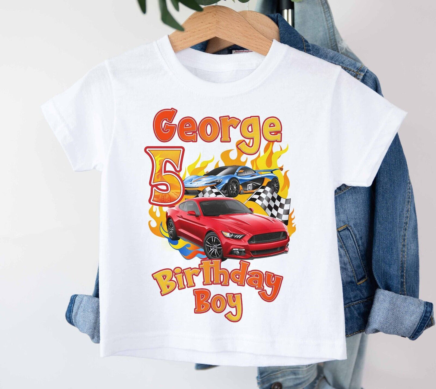 CHILDREN'S HOT WHEELS  BIRTHDAY BOY T SHIRT * PERSONALISED ref2