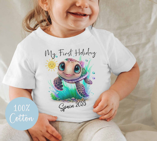 My 1st Holiday T shirt*Personalised Children's  * family holiday ~Unisex  Turtle