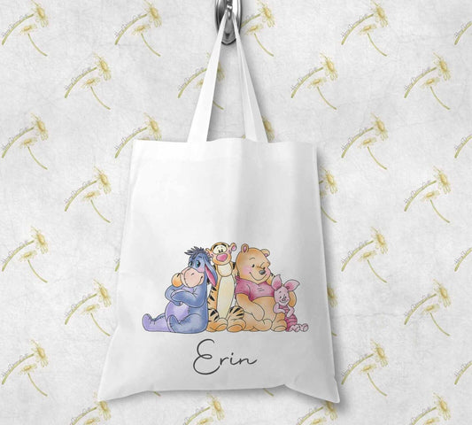 Winnie~Eeyore~ piglet ~ tigger  *  Personalised Tote Bag  Gift ~ Xmas * shopping