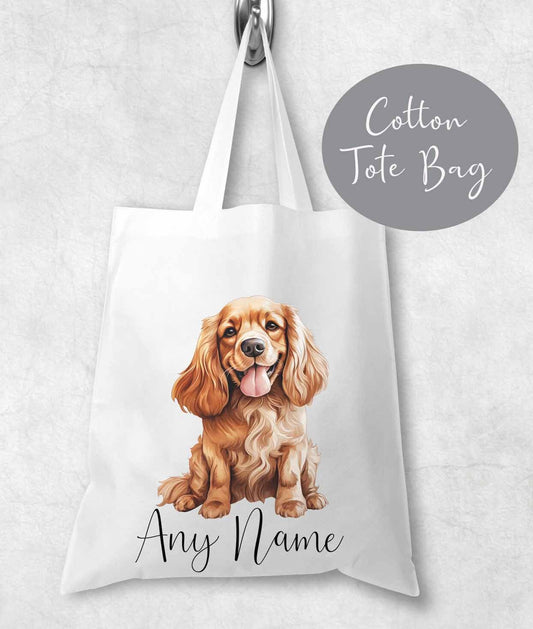 Dog Bag ~Personalised Tote shopping bag ~ lightweight ~gift , birthday , mothers day ~ Cocker Spaniel