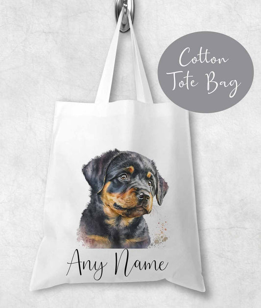 Dog Bag ~Personalised Tote shopping bag ~ lightweight ~gift , birthday , mothers day ~ Rottweiler  puppy